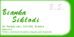 bianka siklodi business card